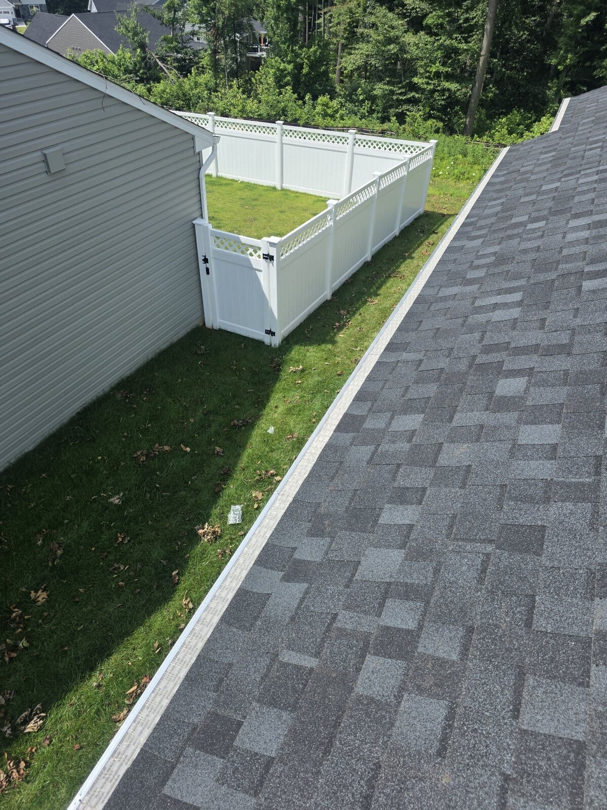 Finished LeafBlaster Pro micro-mesh gutter guard installation in Aberdeen, Maryland