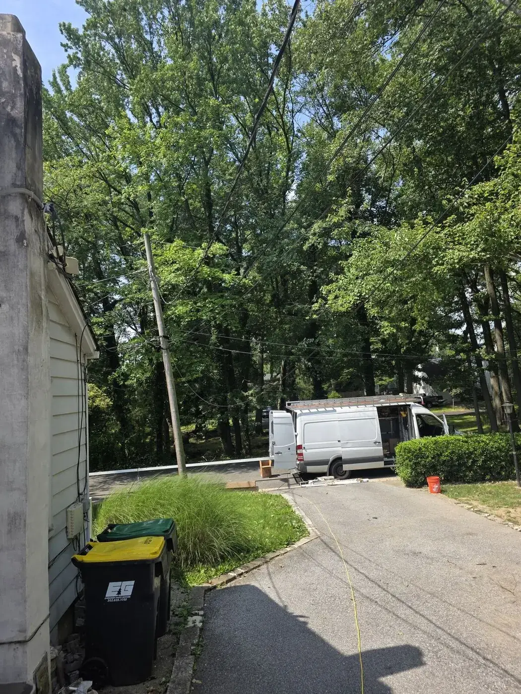 New seamless aluminum downspout installed on a South Jersey home