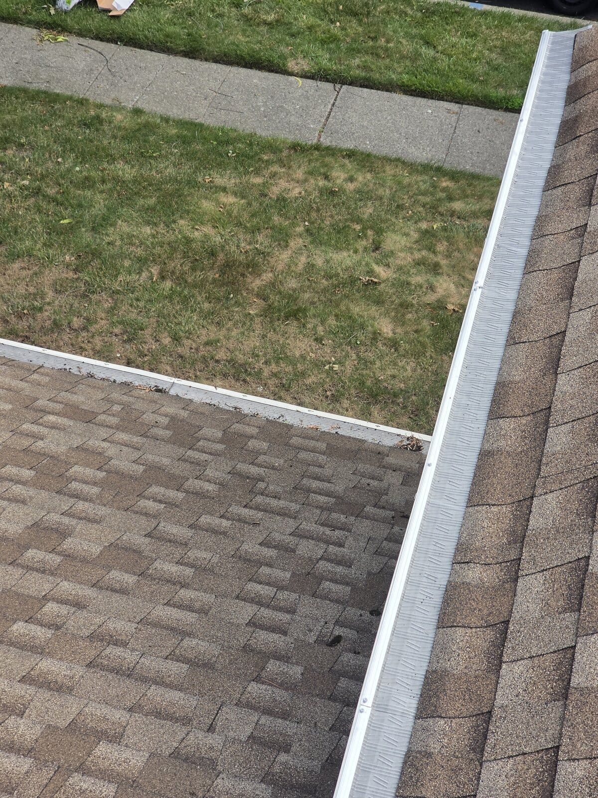 Close-up of LeafBlaster Pro micro-mesh gutter guard installed in Yardley, Pennsylvania